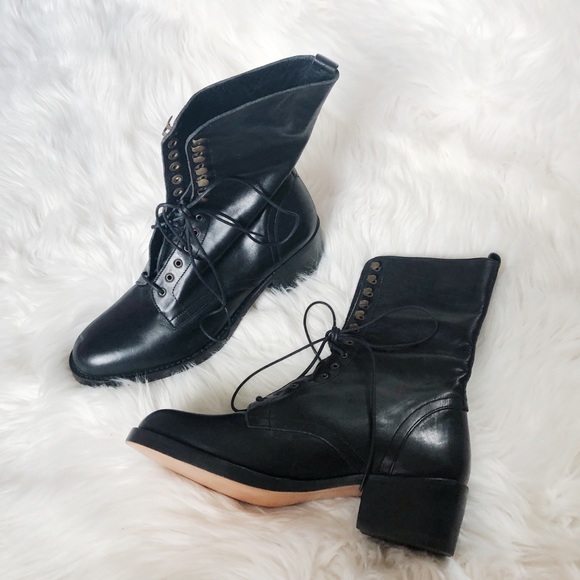 Dkny Shoes - DKNY Leather Combat Boots